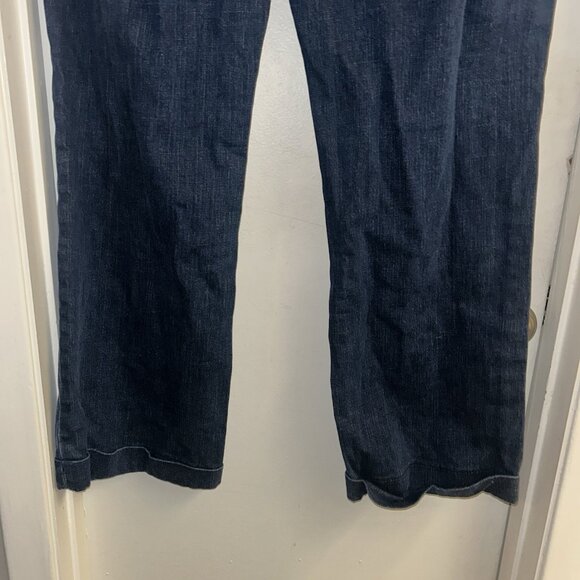 Boden Straight Leg Cuffed Bottom Double Burton Medium Wash Denim Jeans 12 R - Picture 6 of 9